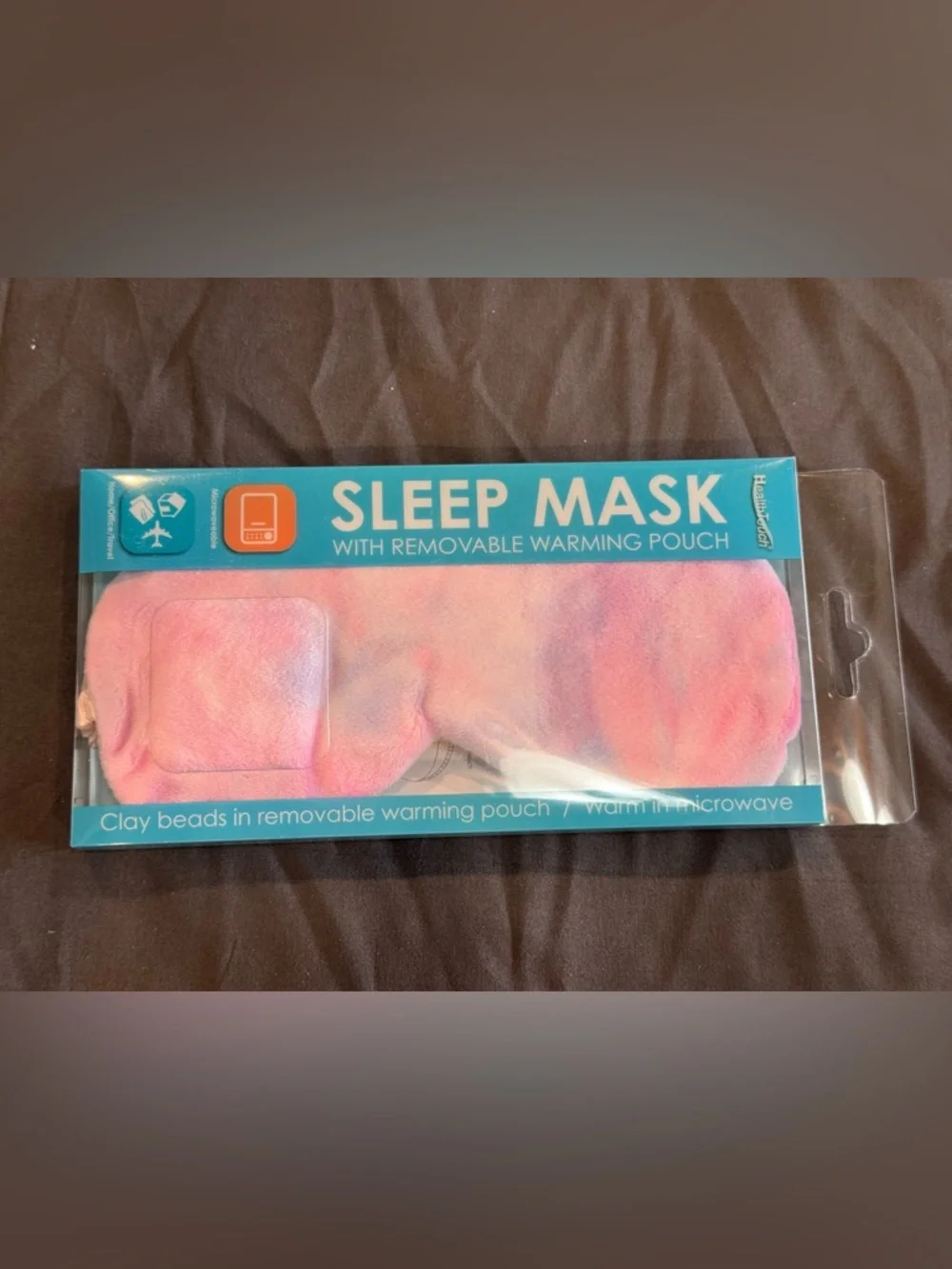 Pink Tie-Dye Sleep Mask with Removable Warming Pouch NWT